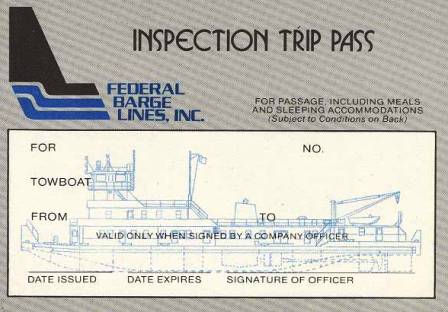 (Image: Federal Barge Lines Trip Pass)