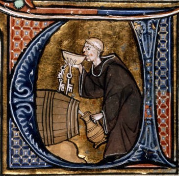 Monk Tasting Wine