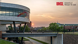 Sunset behind the Rec Center bridge for Zoom