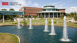 Fountains in the pond by the MSC for Zoom