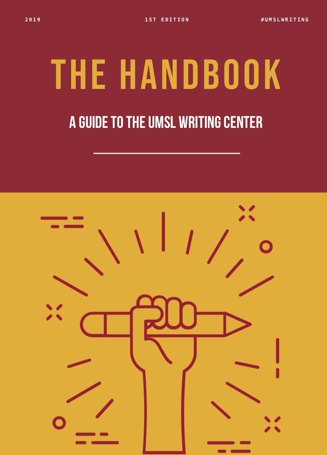 The UMSL Writing  Center Handbook Logo