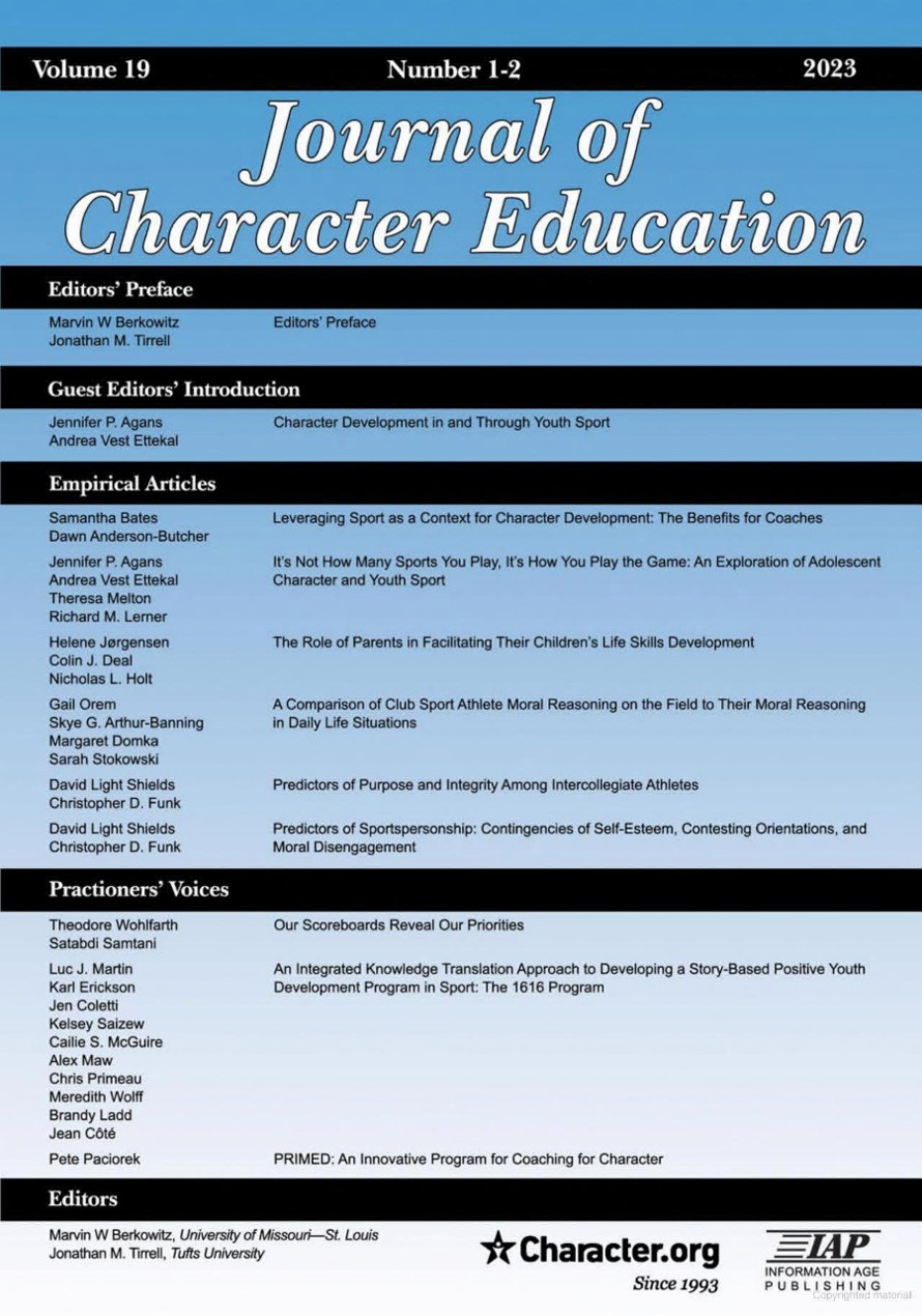 Current Issue journal of character education