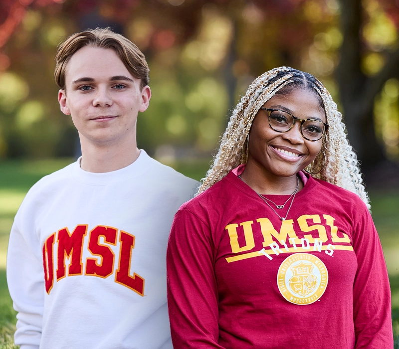 portraits of two students