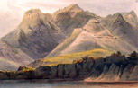 Karl Bodmer,  Remarkable Hills on the Upper Missouri (detail)