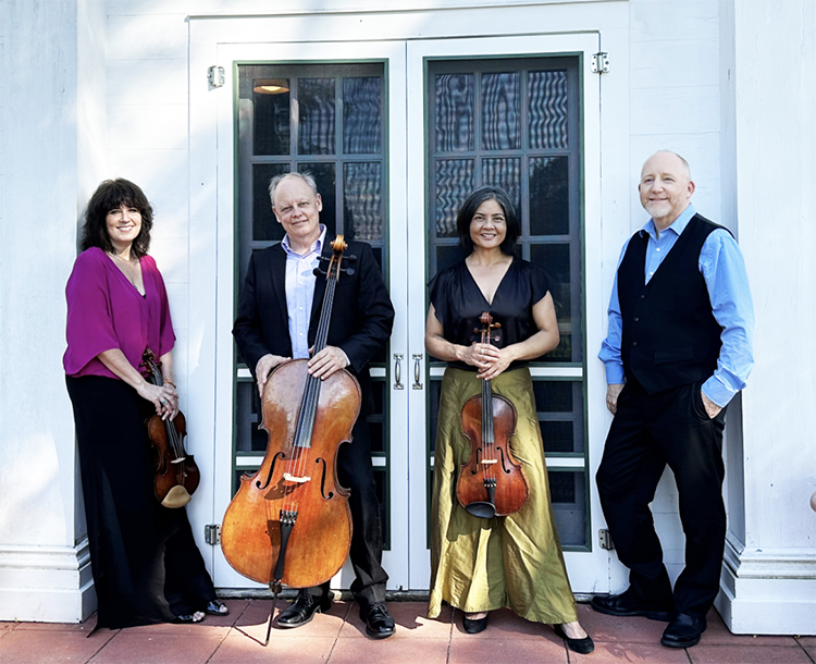 members of the ariana quartet with their instruments