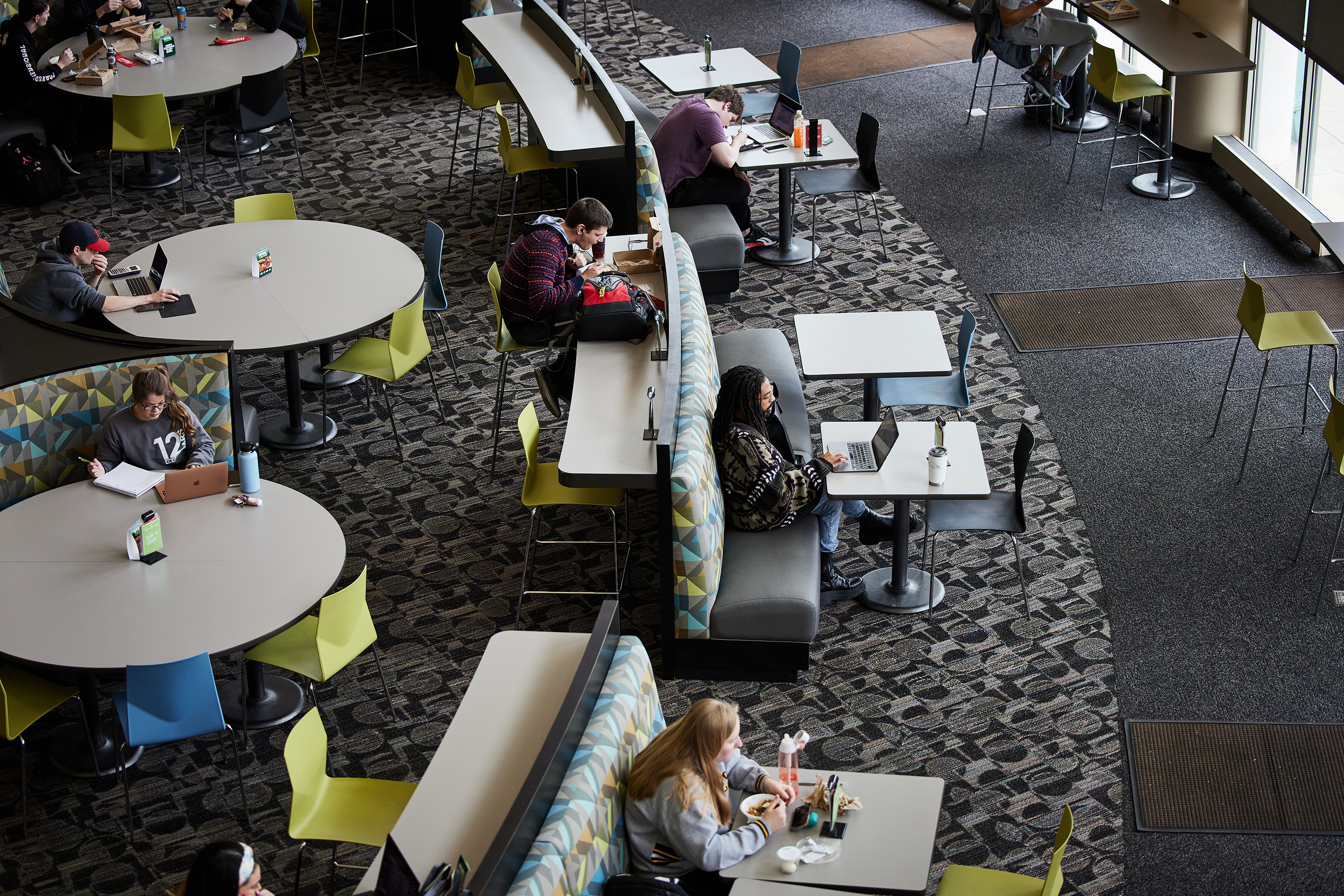 students sitting in MSC Common area