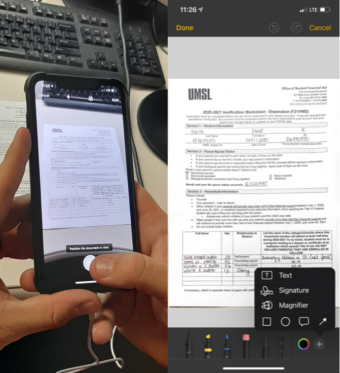 How To Scan And Sign Forms Using IPhone Or Android Phone UMSL