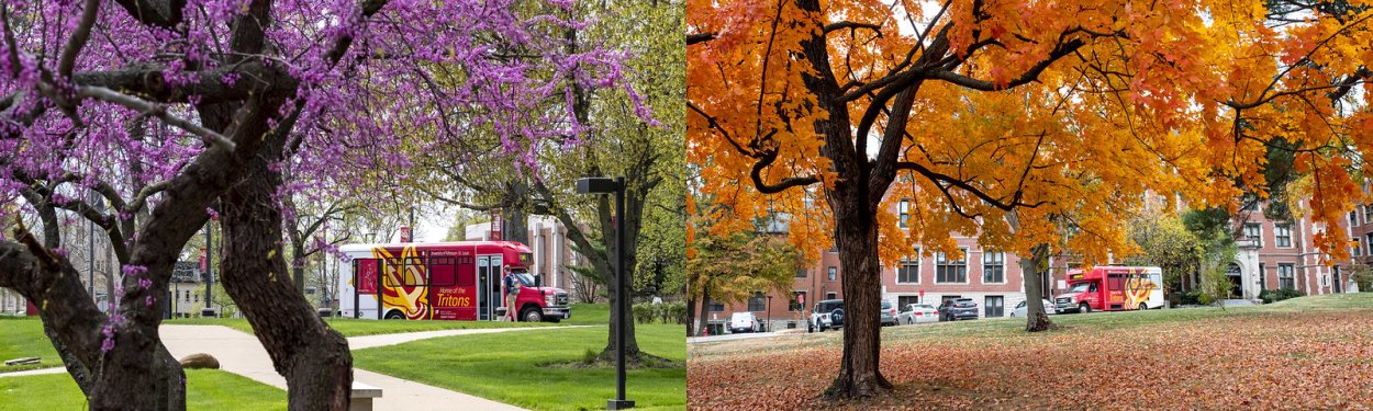 campus shuttles in spring and fall