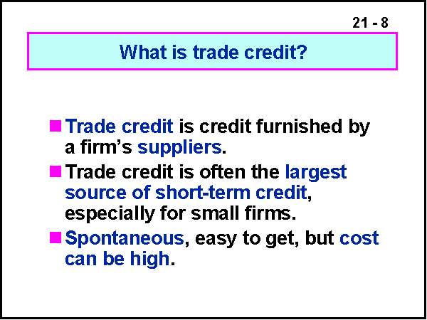 What Is Trade Credit 