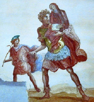 Aeneas carrying Anchises on his back